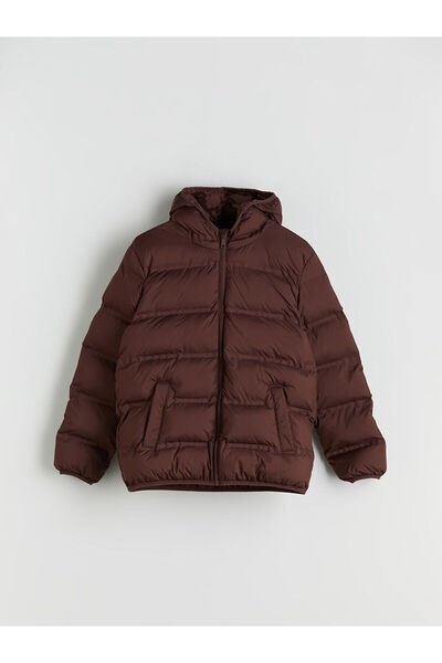 LC Waikiki Palton puf pentru băiat cu glugă LCW Kids