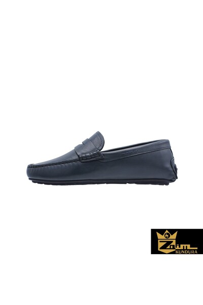 Zaim Kundura Men's Navy Blue Genuine Leather Shoes 342890905-1