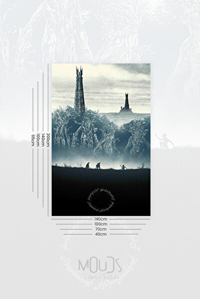 Moud's Lord of the Rings Isengard Tower Pattern Wall Covering Wall Tapestry Tapestry Suede Textured Fabric