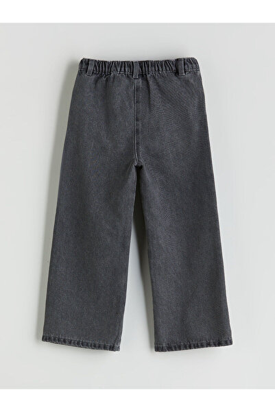 LC Waikiki Antrasit Wideleg Kuromi Baskılı Kız Çocuk Jean Pantolon