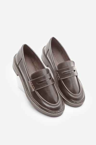 Marjin Women's Loafer Daily Classic Shoes Casual Moccasin Fonle Brown