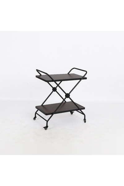DEC13 Professionally designed 2-tier wooden serving cart