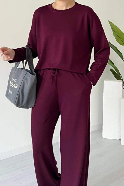 Mogi Butik Women's Crew Neck Long Sleeve Modal Suit 3094