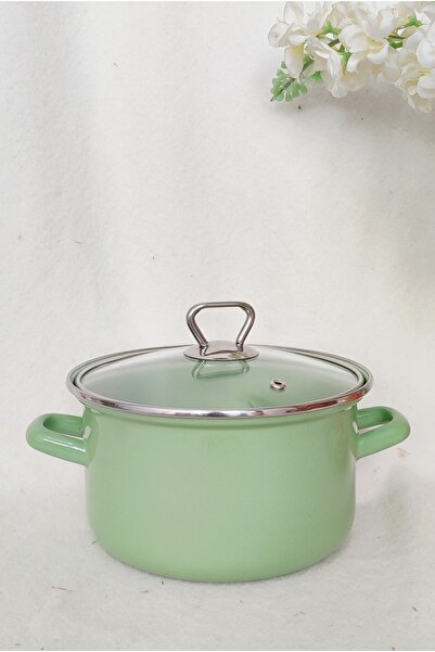 EBRULİEMAYE Mint Enamel Pot 2.5 Liters 20 cm Diameter Milk Yogurt Soup Pot