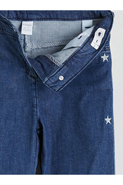 LC Waikiki Baskılı Geniş Paça Kız Çocuk Jean Pantolon