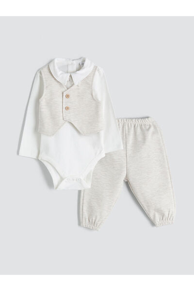 LC Waikiki New Season Baby Boy Snap-On Bodysuit and Sweatpants Set of 2