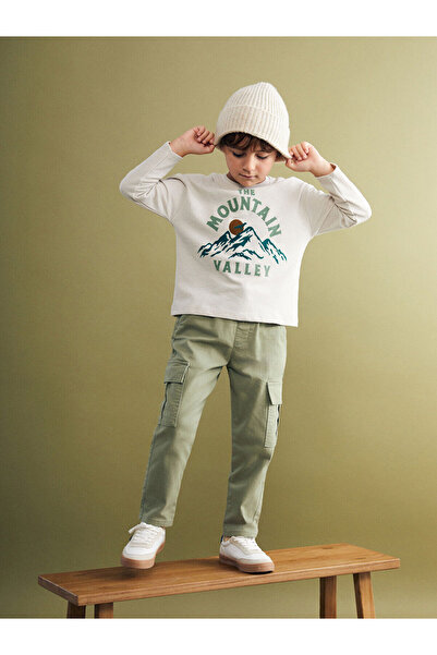 LC Waikiki New Season Crew Neck Printed Long Sleeve Boys' T-Shirt