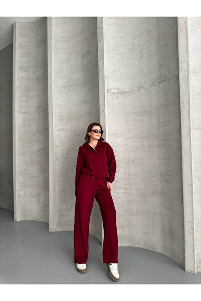 Bella Breeze Women's Zippered Polo Neck Tracksuit Bottom and Top Set