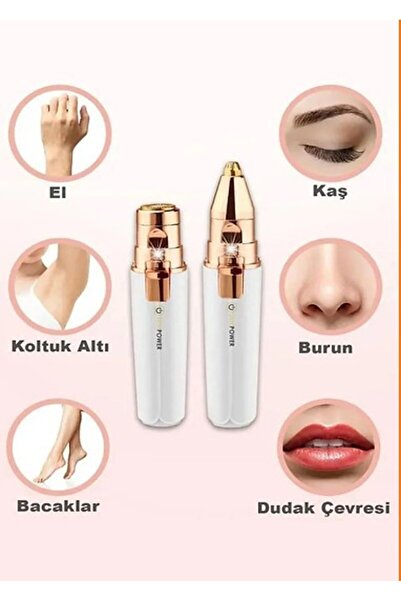 EFSABE SHOP 2 Başlıklı Yüz Tüy Alıcı Kaş Bıyık Kıl Epilasyon Aleti Şarjlı