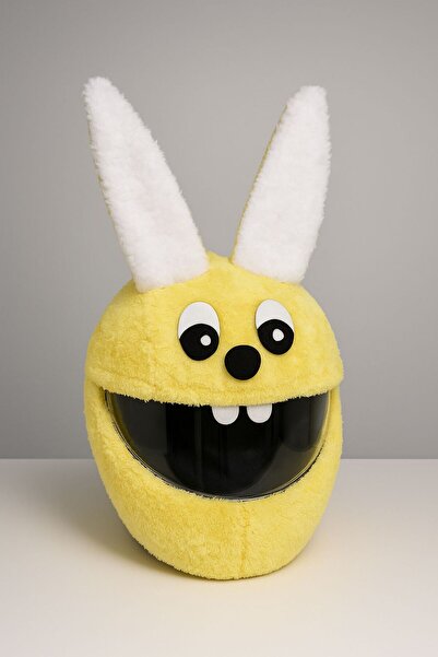 Beta Kask Kılıfı, Kask Süsü Motorsiklet Peluş Sarı Tavşan