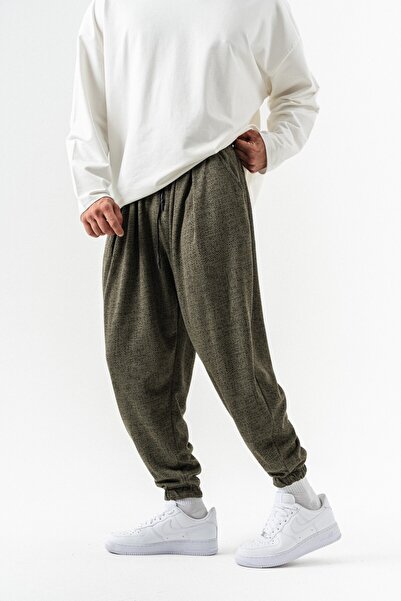 go gang own Πλισέ φαρδύ παντελόνι Concrete Roots με ελαστικό στη μέση και τα ...