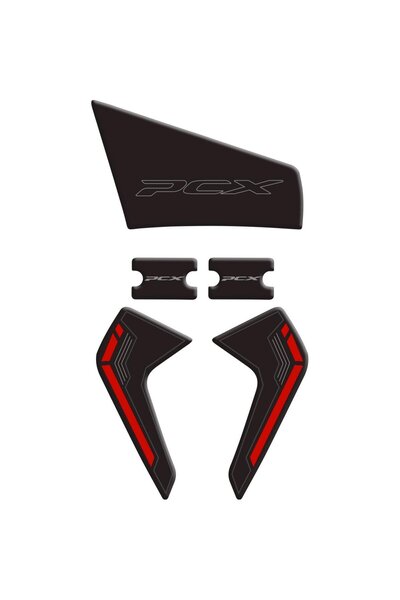 Redline Grafik Honda PCX 2025 Kırmızı Torpido Hidrolik Gidon Pad