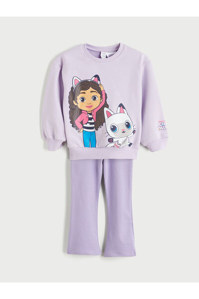 LC Waikiki LCW Kids Bisiklet Yaka Gabby's Dollhouse Baskılı Kız Çocuk Sweatsh...