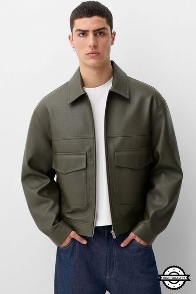 KOCCI New season oversize old money style high quality men's leather jacket coat