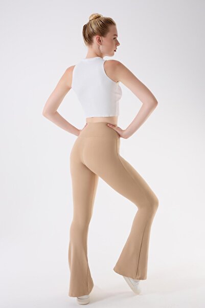 İmaj 434 Beige Color Recovery and Extra Stretch Effect Normal Waist Spanish Leggings