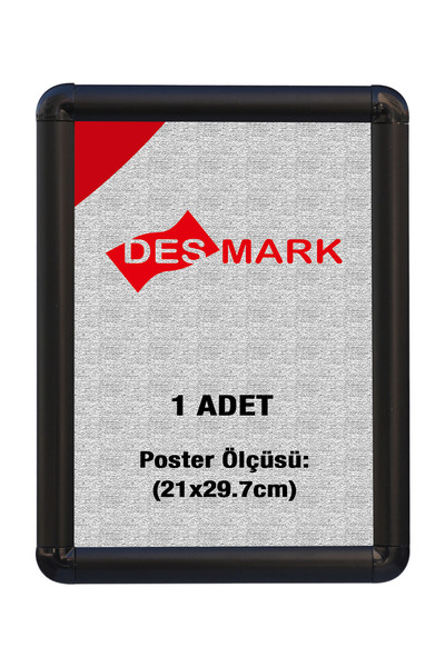 DESMARK 25 mm A4(21x29.7) Rondo Köşe Alüminyum Aç-Kapa Çerçeve – Poster Çerçe...