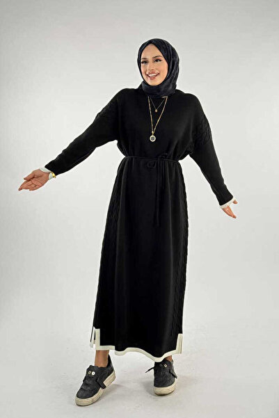 Bym Fashion Knitted Detail Knitwear Dress 18312 Black