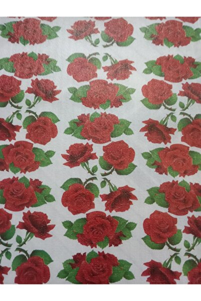 Köpük Raf Örtüsü Kırmızı Güller 4m x 45 cm