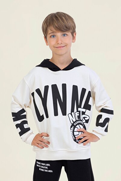DMB BOYS & GIRLS Boy's Hooded Cotton Printed Sweatshirt