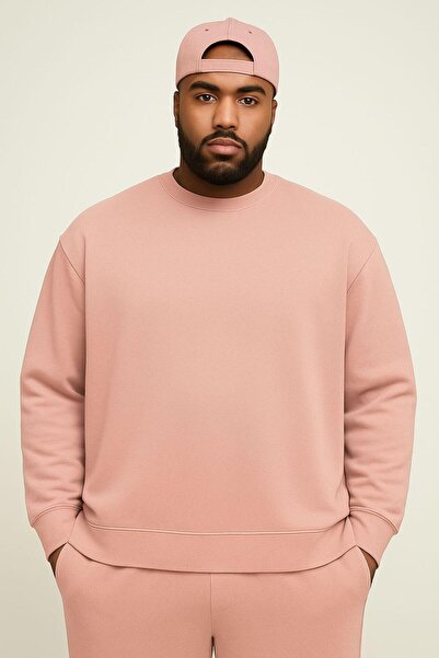 BENROMA Hanorac unisex mărime mare din bumbac pieptănat cu 3 fire