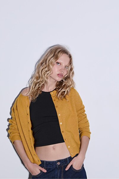 Stradivarius Soft-touch knit cardigan with buttons