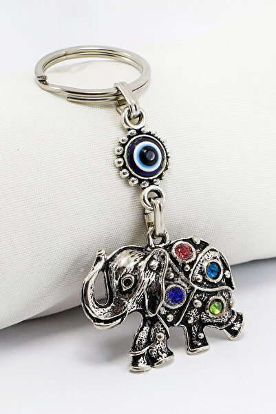 biuti سلسلة مفاتيح على شكل فيل من الحجر اللامع العتيق، زينة لحقيبة الهدايا