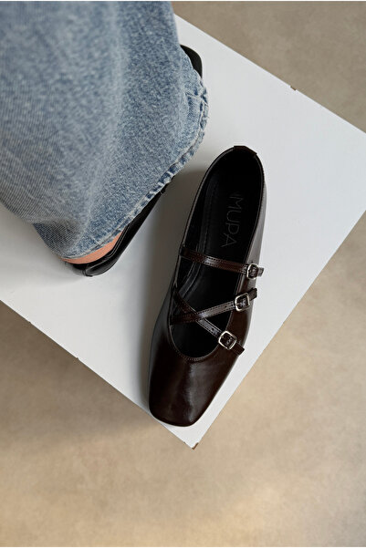 Mupa Shoes Women's Ballet Flats Brown Patent Leather