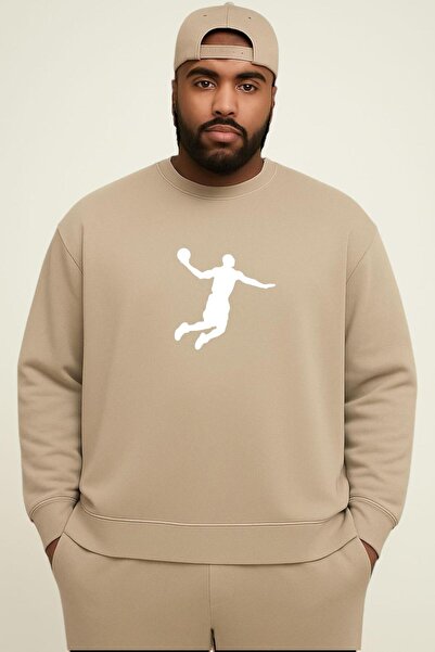 DM DOLCE MORE سترة رياضية كبيرة الحجم للجنسين مطبوعة بتصميم لاعب كرة السلة مص...