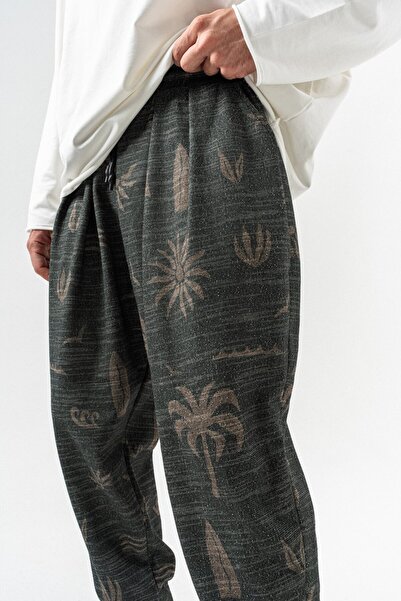 go gang own Palm Bel ve Paça Lastikli Pileli Şalvar