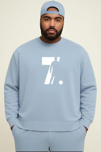 BENROMA 3-нишка джърси 7-печатана голяма унисекс суитшърт