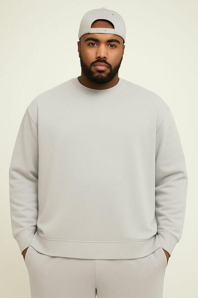 E-ROMA Hanorac unisex mărime mare din bumbac pieptănat cu 3 fire