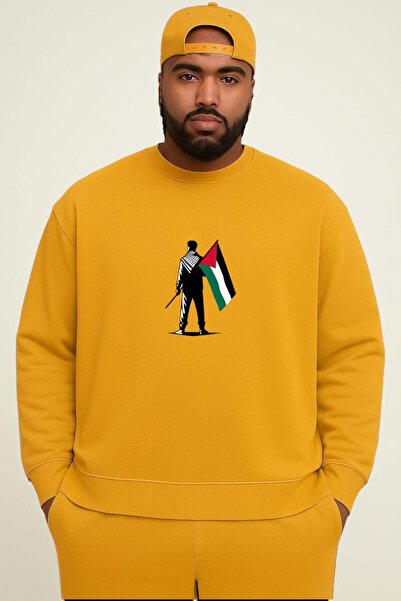 DM DOLCE MORE SWEATSHIRT UNISEX MĂRIME MARE CU IMPRIMARE FILISTINĂ