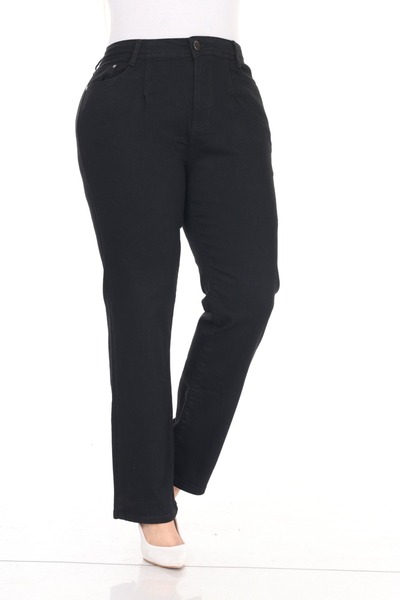 Era Lisa Pleated Pipe Leg High Waist Comfortable Fit Plus Size Soft Denim Pants