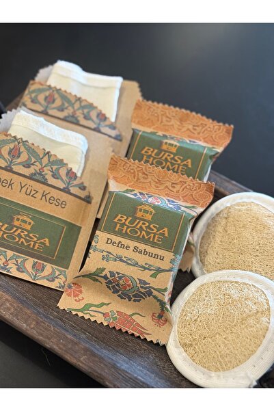 Bursa Home Natural Skin Care Set 2 Facial Scrubs + 2 Soaps + 2 Loofahs