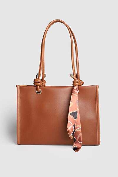 La La'Graccio Paris Lagraccio Paris Women's Simon Large Shoulder Bag with Scarf, Brown