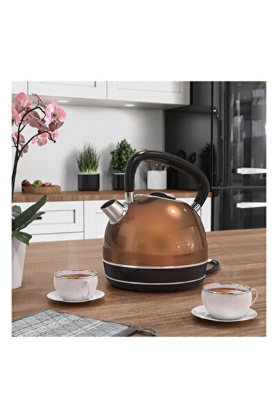 Arendo Retro Su Isıtıcısı 1.7l, 2200W, Kireç Filtresi, Paslanmaz Çelik, Otoma...