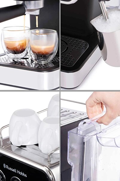 RUSSELL HOBBS 26450-56/RH Distinctions Süt Köpürtme & Isıtma Fincan Isıtma Espresso Makinesi - Siyah