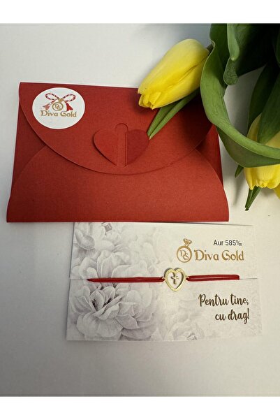 Diva Gold Bratara din aur Inima si cruce