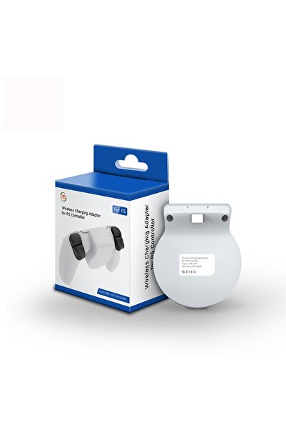 general brand Wireless Charger Adapter for PS5 Controller, Compact, 5W-15W, Charging Status LED Light, White