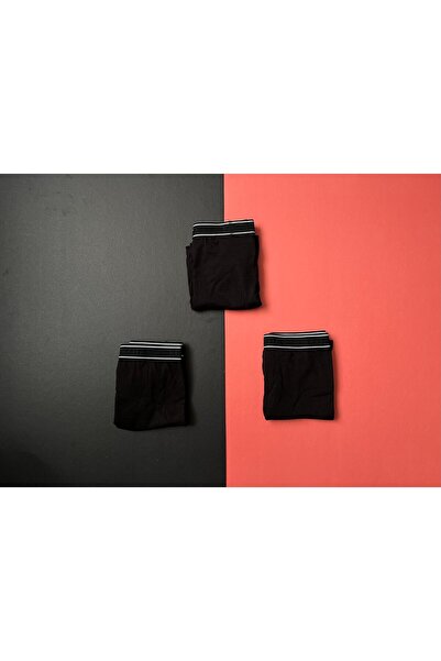 KOTA Erkek Boxer 3'lü Set, Modal Pamuklu Siyah (Kota Marka )