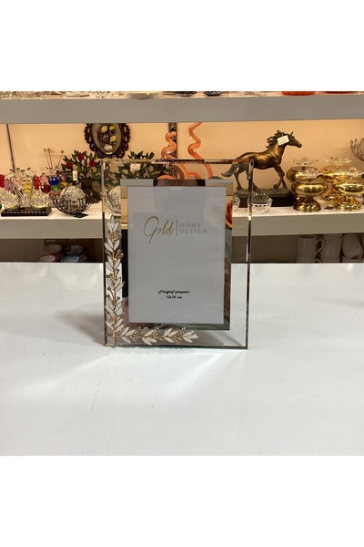 Gold home design Kristal Taşlı Cam Fotoğraf Çerçevesi 13x18