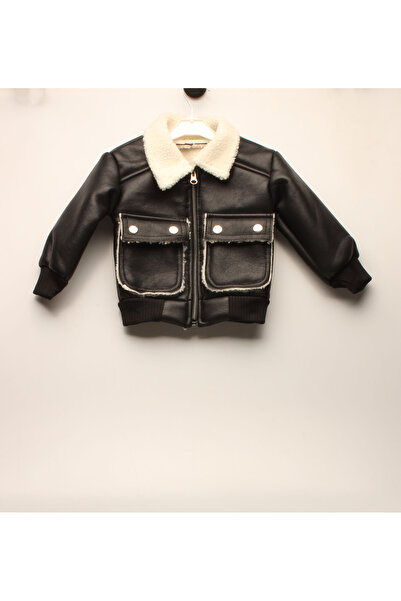 İDİL SİYAH KÜRKLÜ DERİ CEKET