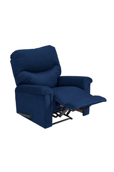 Lazy Vibes Velvet Rocking Recliner Chair - Dark Blue - NZ110