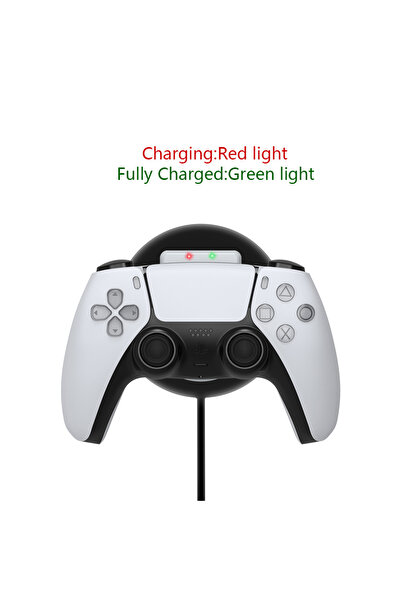 general brand Wireless Charger Adapter for PS5 Controller, Compact, 5W-15W, Charging Status LED Light, White