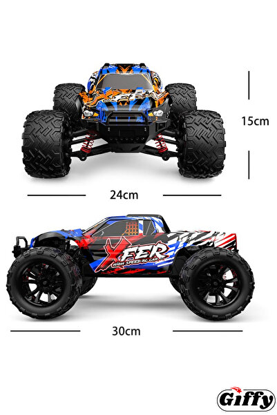 giffy Oyuncak 40 KM Hız Yapan 2.4 G Uzaktan Kumandalı Şarjlı 4X4 Full Fonksiyon Arazi Aracı Offroad şıklı