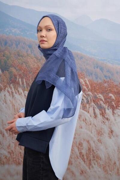 ARMANDA شال عتيق - أزرق داكن