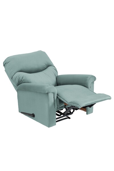 Lazy Vibes Velvet Rocking Recliner Chair - Light Turquoise - NZ110