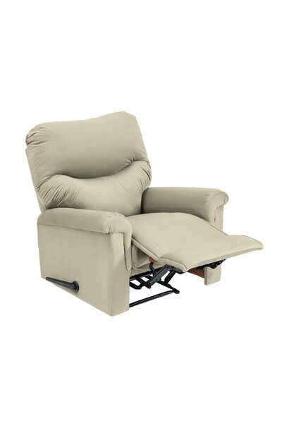 Lazy Vibes Velvet Rocking Recliner Chair - Light Beige - NZ110