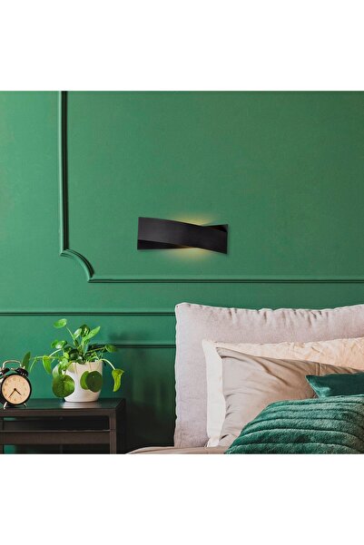 MOİRA Rustic Modern Single Wall Sconce, Black Metal Ambiance Lighting Aplik-7156