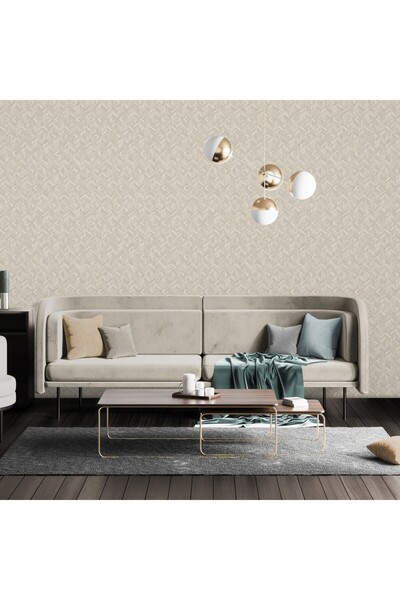 Adawall Geometrik Desen Duvar Kağıdı, Bej, Beta 1107-2, 16,50 M²